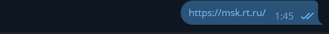A link in Telegram with no preview card at all: a bare address line